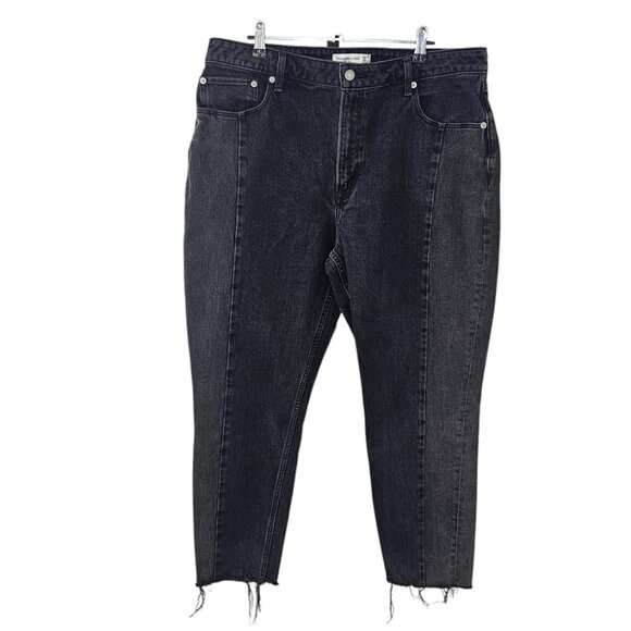 Abercrombie & Fitch The Mom High Rise Jeans, Curve Love, Grey Wash,Seamed, Sz 33 - Picture 1 of 8